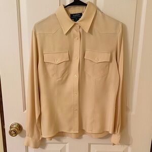 Lauren Ralph Lauren Cream Button-Up Blouse